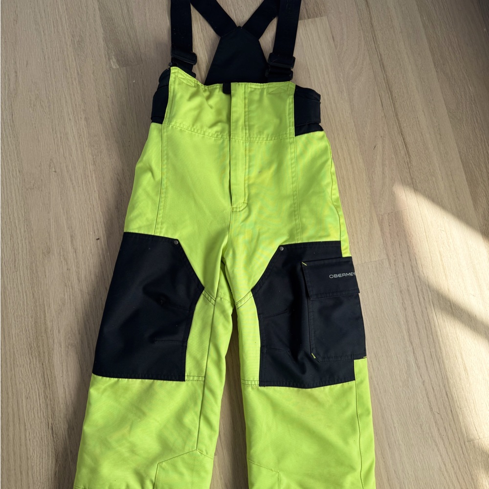 Oberbeyer Kids Ski Bibs Size 5 - Neon Yellow